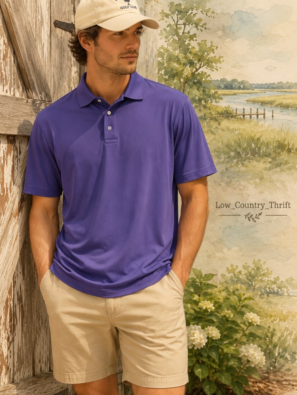 RLX Ralph Lauren Polo Shirt Mens Large Purple Golf Performance Stretch